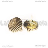 Coppia Perni Conchiglia in metallo Gold Plated 17.5x17.5mm