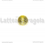 5 Perle in Vetro Giallo Limone Fantasia Schizzi 8mm