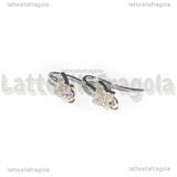 Monachelle Farfalle in Ottone  Argentato e Cubic Zirconia 16x7mm