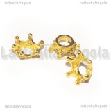 Corona 3D in metallo gold plated 13x6mm