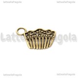 Charm Pettinino in metallo color bronzo 20x14mm