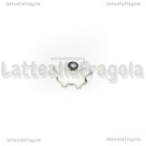 Ciondolo Farfalla in Acciaio Inox smaltato Bianco 9x7.5mm