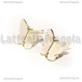 Orecchini a perno Farfalle Acrilico effetto Madreperla in metallo dorato 14x13mm