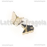 Orecchini a perno Farfalle Acrilico effetto Madreperla in metallo dorato 14x13mm
