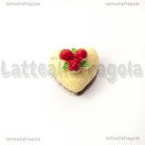 Cupcake 3D cuore vaniglia in acrilico 15x13x15mm