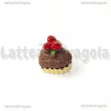 Cupcake 3D cuore cioccolato in acrilico 15x13x15mm