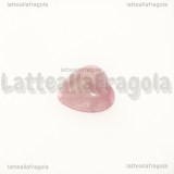 Cabochon Cuore in Quarzo Rosa 14mm