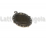 Base Cammeo Ovale in metallo color bronzo per cammei 18x13mm