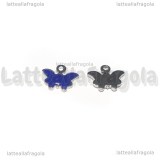 Ciondolo Farfalla in Acciaio Inox smaltato Blu Notte 9x7.5mm