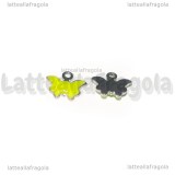 Ciondolo Farfalla in Acciaio Inox smaltato Verde Mela 9x7.5mm