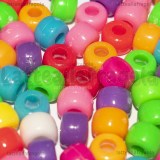 30 Perle in acrilico colori misti con foro passante 8.5x6mm