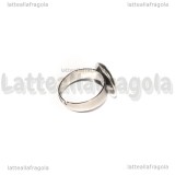 Base anello in Acciaio inox regolabile a fascia con base tonda 12mm