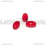 5 Pietre a Botte in Pasta di Turchese Rosso 12x7mm