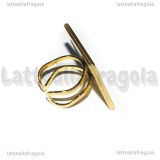 Base anello in Acciaio inox dorato regolabile con base quadrata 25mm