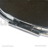 Doppio Specchietto Cuore in metallo argentato 68x71mm