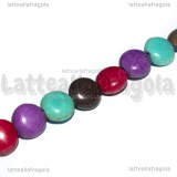 Perle a Gettone in Pasta di Turchese Colori misti 8x4.5mm 40cm