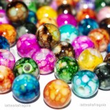 25 Perle in acrilico Fantasia Marmorizzata colori misti 8mm