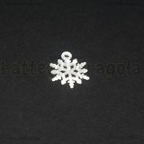 Ciondolo Fiocco di Neve in metallo smaltato Bianco 20x16mm