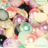 100 Cabochon falsa perla colori misti 6mm