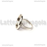 Base anello in metallo argentato con base tonda 20mm
