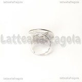 Base per anello in metallo Silver Plated con base tonda 25mm