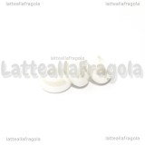Perla in ceramica bianca effetto perlato 13x6mm