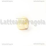 Testa di Budda 3D in Corallo Sintetico Bianco con foro passante 11x10.5mm