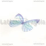 Ali di Farfalla in organza toni azzurri 30x25mm