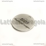 Ciondolo 100% Amiche per sempre in acciaio inox 20mm