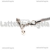 Base bracciale tipo pandora in metallo argentato 20cm