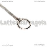 Base bracciale tipo pandora in metallo argentato 20cm